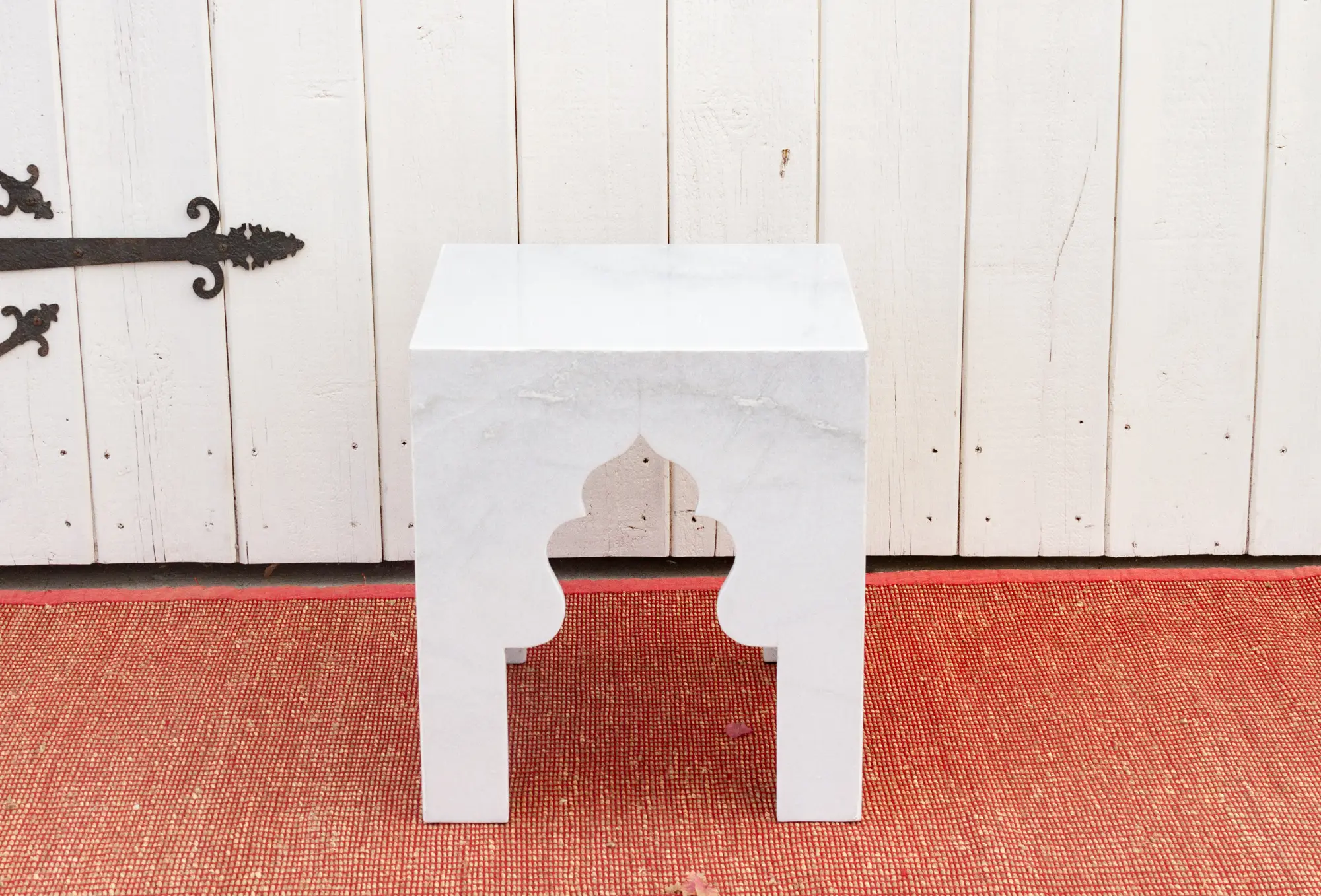 Hand-Carved Arched Marble End Table 3 Hand-Carved Arched Marble End Table