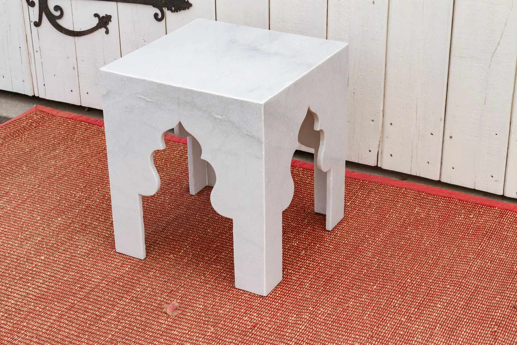 Hand-Carved Arched Marble End Table 4 Hand-Carved Arched Marble End Table