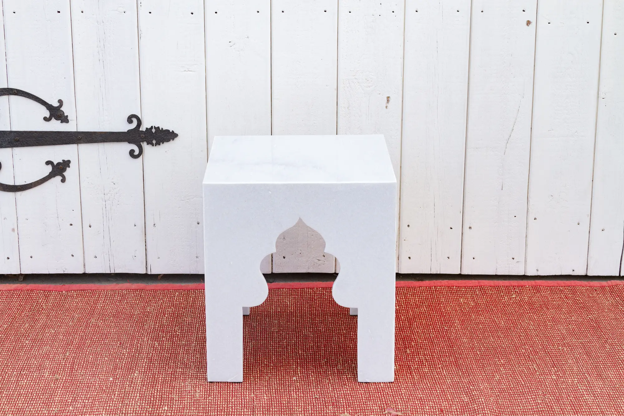 Hand-Carved Arched Marble End Table 7 Hand-Carved Arched Marble End Table