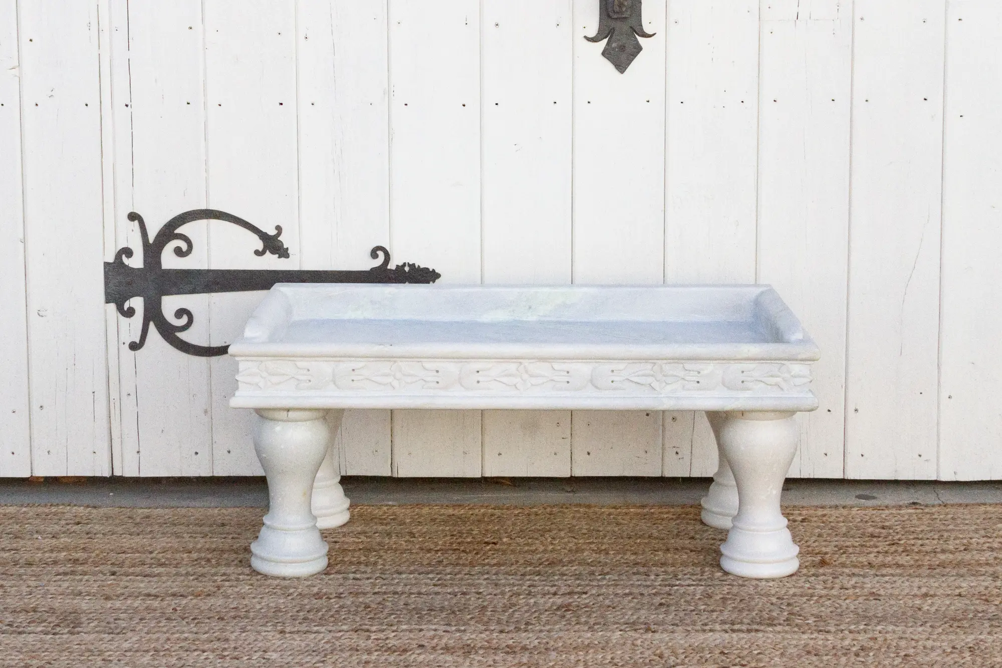 Handcarved Marble Trough Coffee Table 2 Handcarved Marble Trough Coffee Table