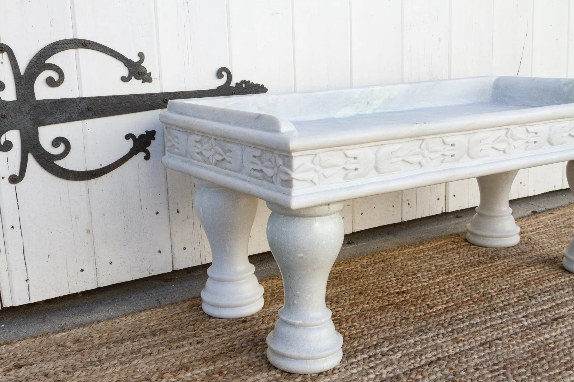 Handcarved Marble Trough Coffee Table 7 Handcarved Marble Trough Coffee Table