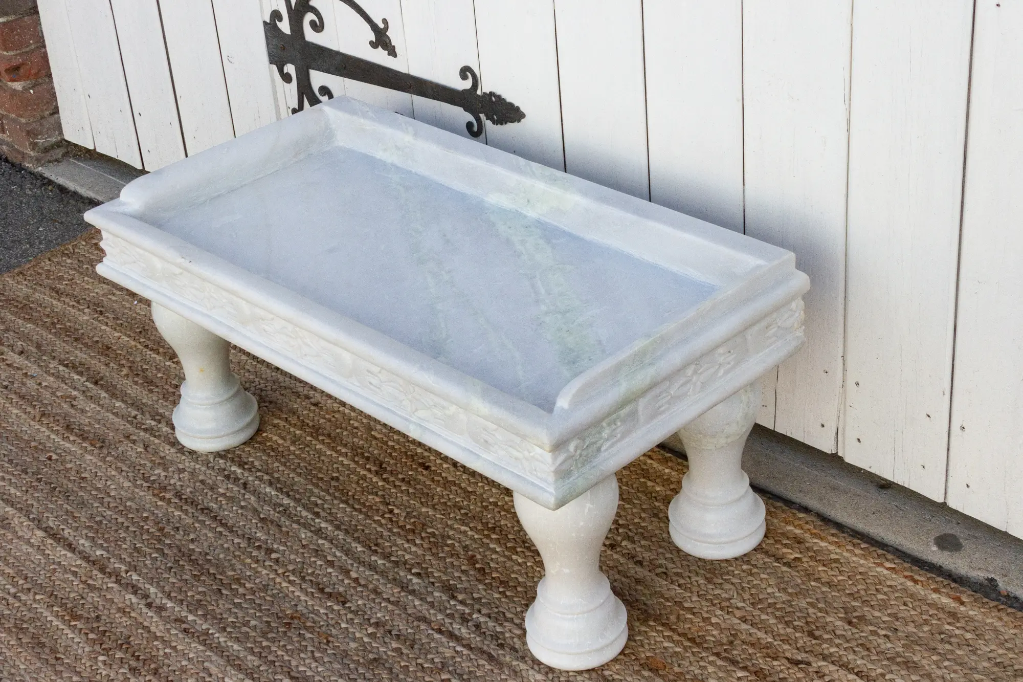 Handcarved Marble Trough Coffee Table 9 Handcarved Marble Trough Coffee Table
