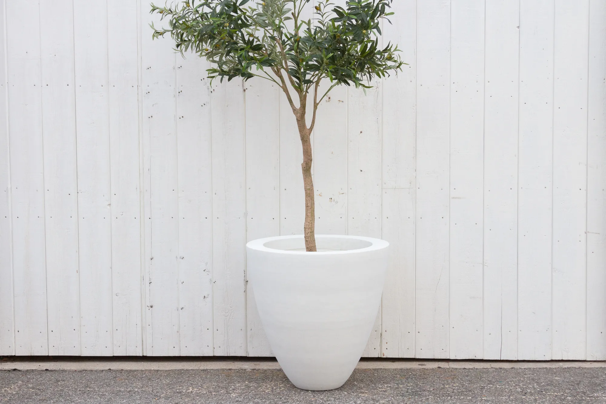White Dove Round Stone Planter 2 White Dove Round Stone Planter