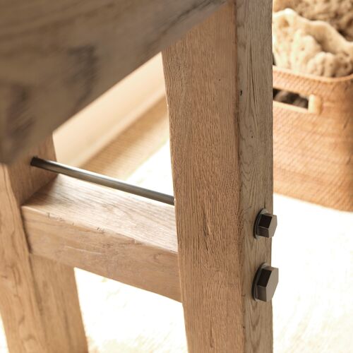 Maker's 84" Console Table, Breadboard/Aged Brass 5 Maker's 84" Console Table, Breadboard/Aged Brass