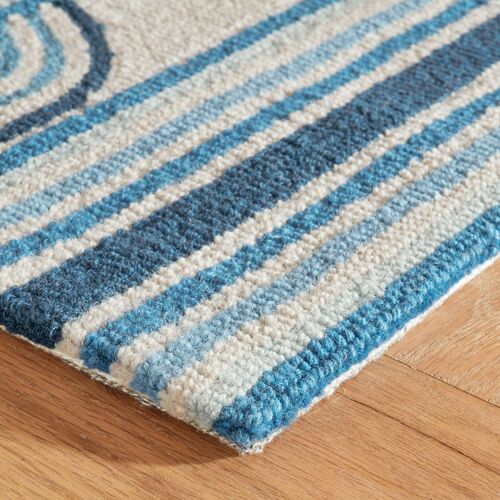 Button Hand Hooked Wool Rug 2 Button Hand Hooked Wool Rug