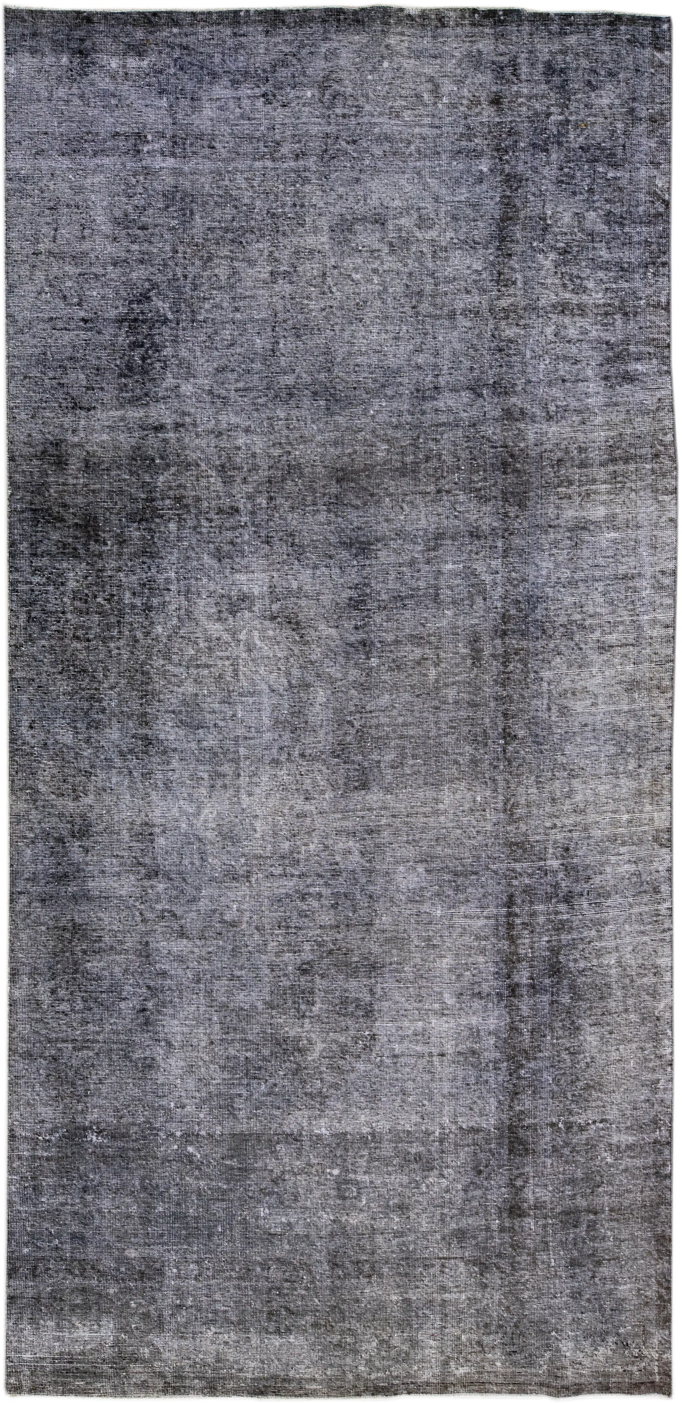 Vintage Asian Overdyed Solid Runner Rug 2 Vintage Asian Overdyed Solid Runner Rug