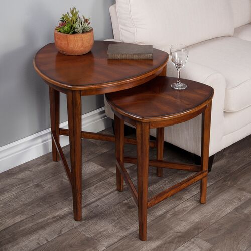 Tedd Triangle Nesting Tables, Antique Cherry 2 Tedd Triangle Nesting Tables, Antique Cherry