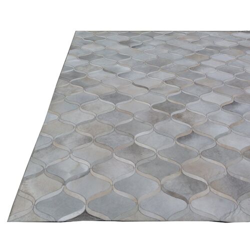 Eber Hide Rug, Gray/Silver 4 Eber Hide Rug, Gray/Silver