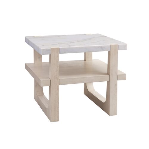 Fannie Rectangular Marble End Table, Sun Bleached Ash 1 Fannie Rectangular Marble End Table, Sun Bleached Ash