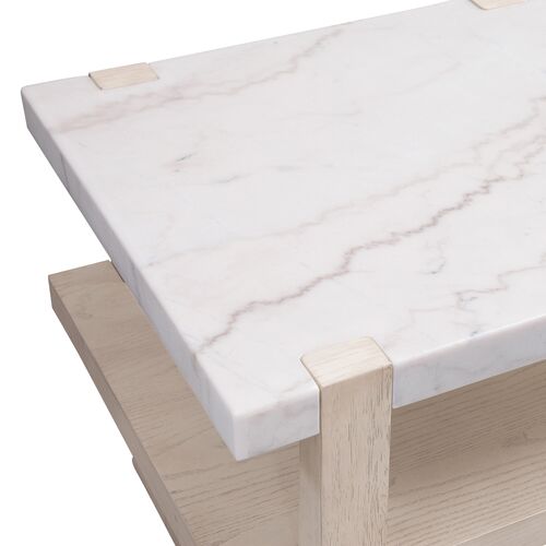 Fannie Rectangular Marble End Table, Sun Bleached Ash 3 Fannie Rectangular Marble End Table, Sun Bleached Ash