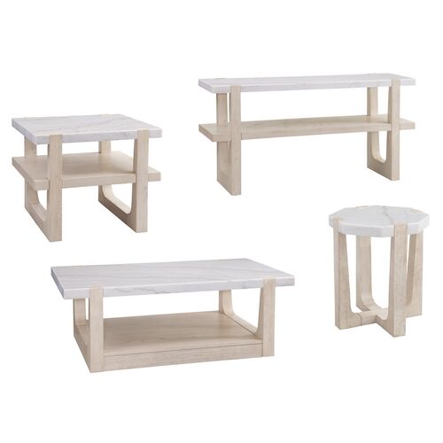 Fannie Rectangular Marble End Table, Sun Bleached Ash 5 Fannie Rectangular Marble End Table, Sun Bleached Ash