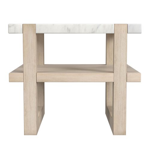 Fannie Rectangular Marble End Table, Sun Bleached Ash 7 Fannie Rectangular Marble End Table, Sun Bleached Ash
