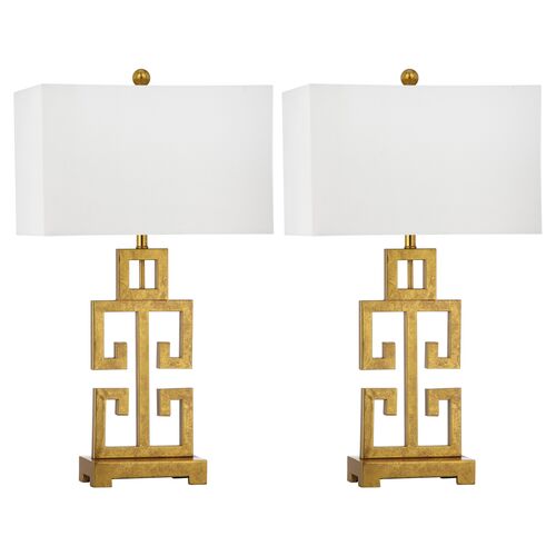 Zeus Table Lamp Set, Gold