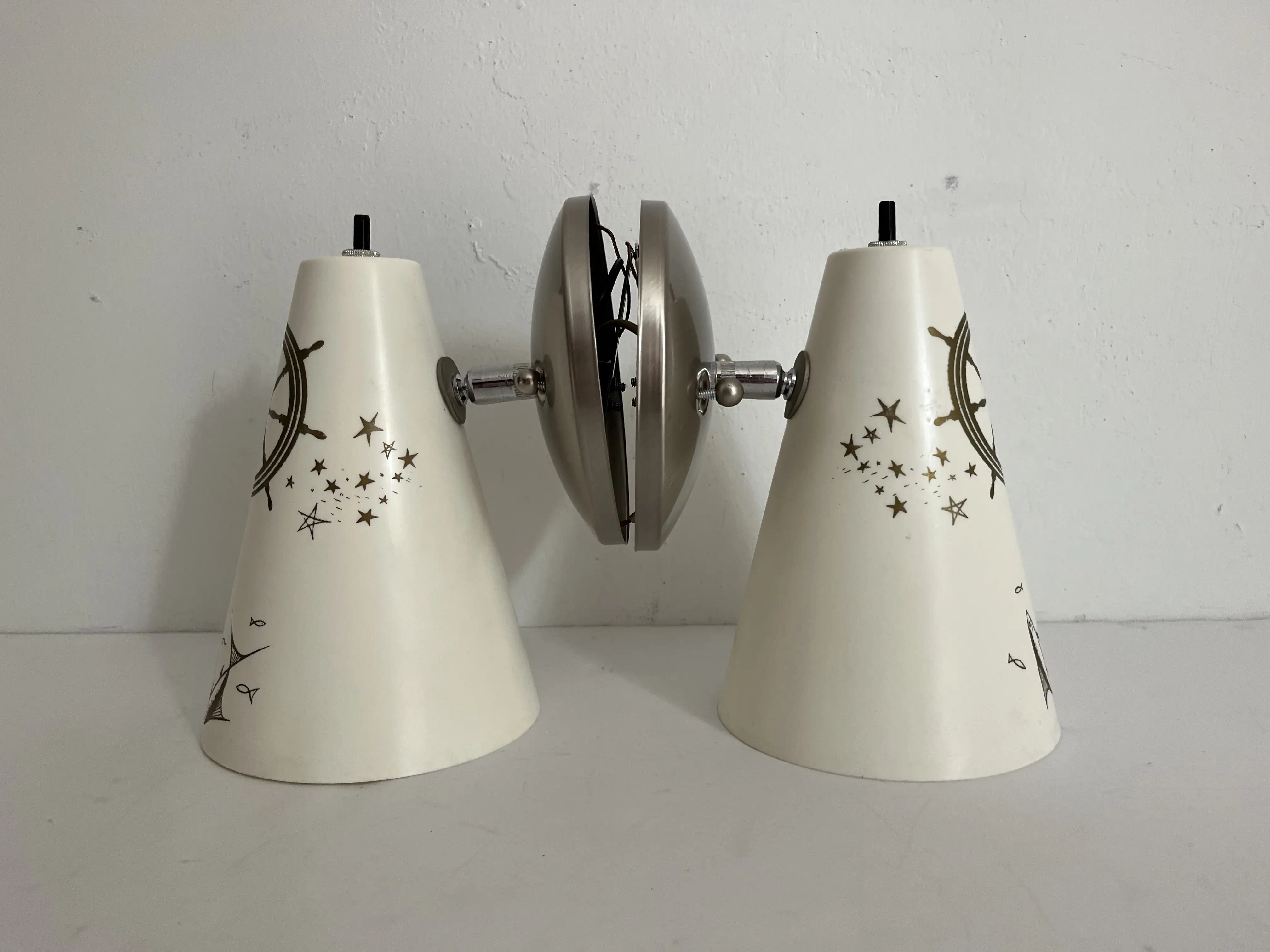 Midcentury Coastal Sconces, Pair 3 Midcentury Coastal Sconces, Pair