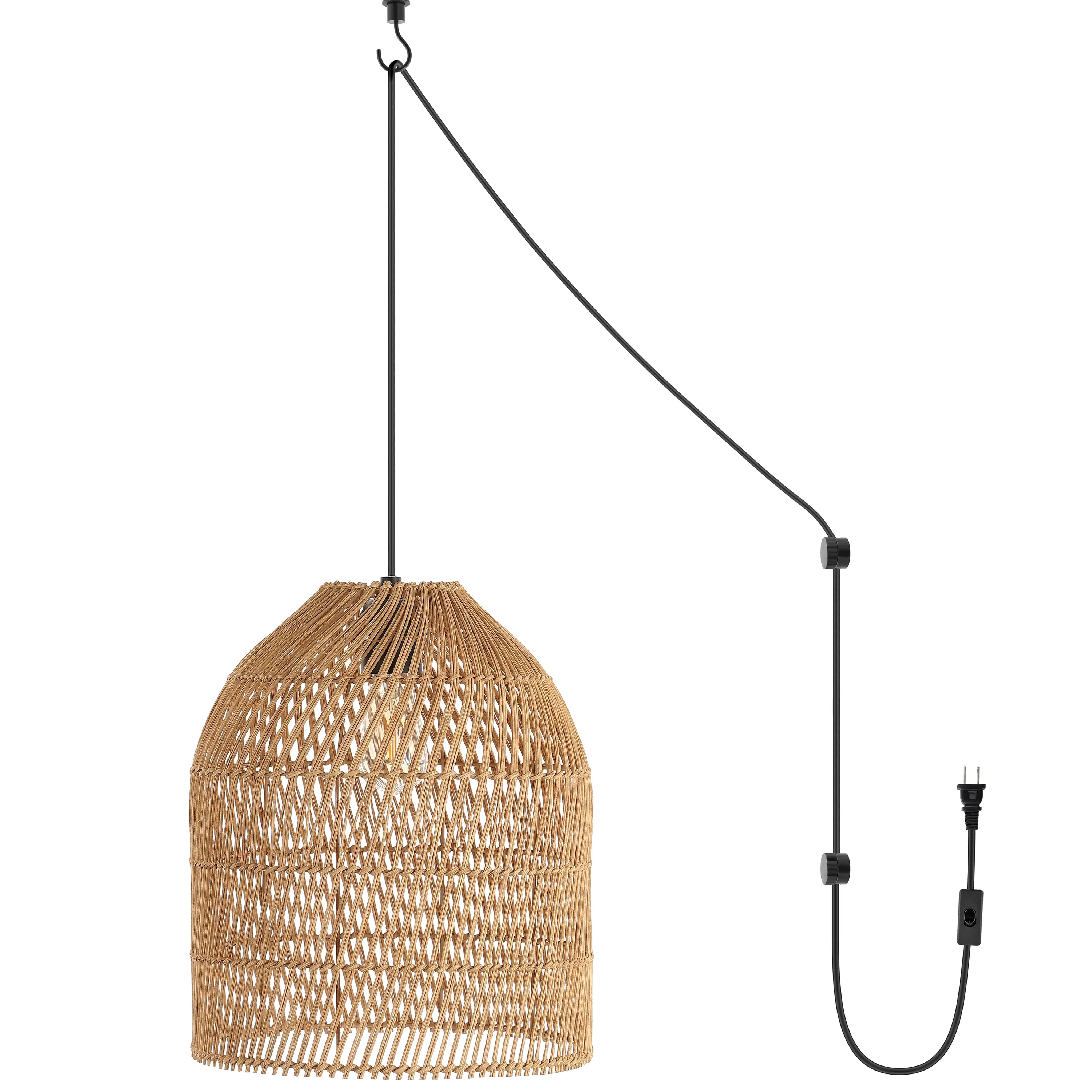 Embry Rattan Pendant, Brown 3 Embry Rattan Pendant, Brown
