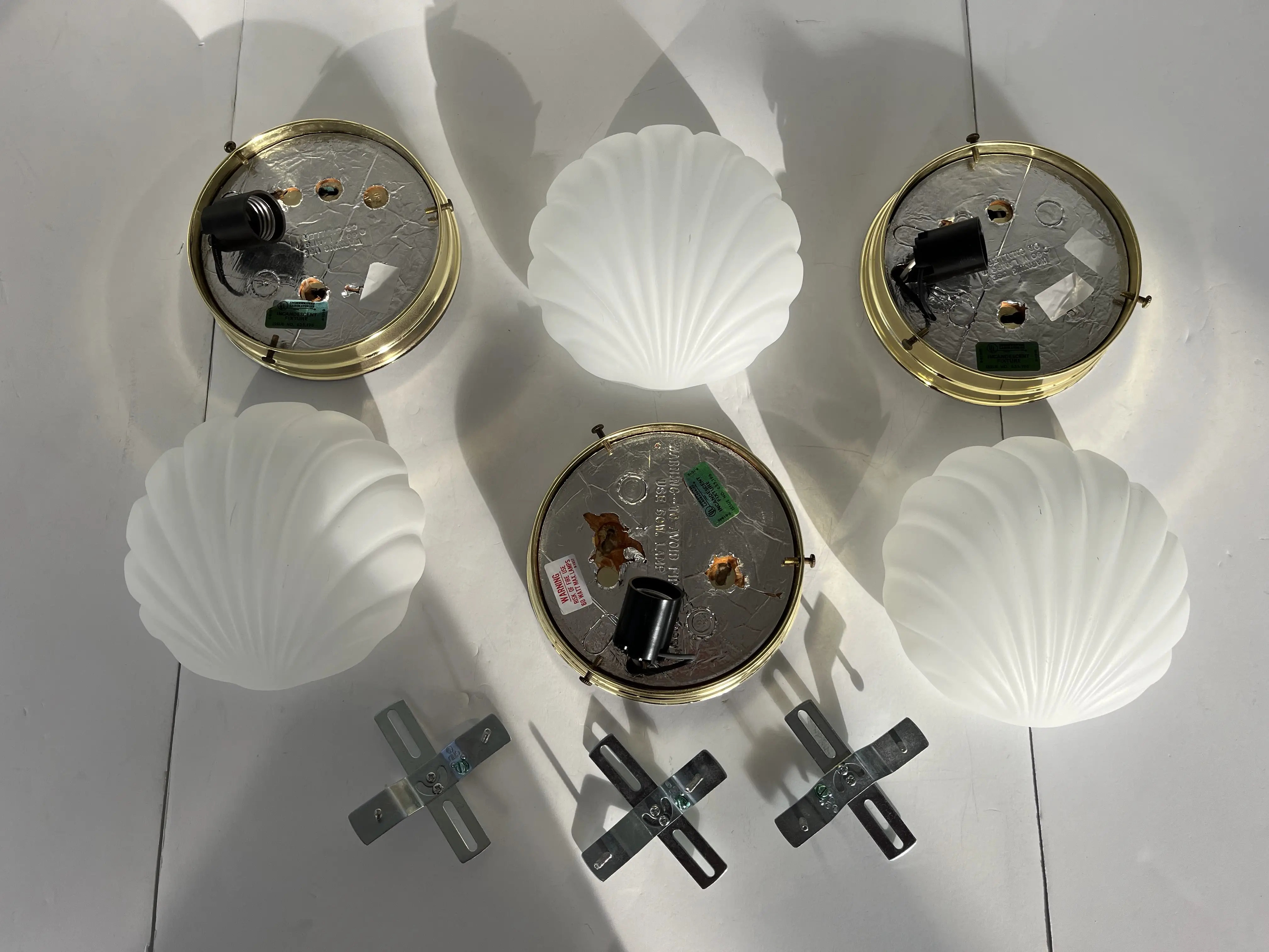 Scallop Shell Wall Lights, S/3 3 Scallop Shell Wall Lights, S/3