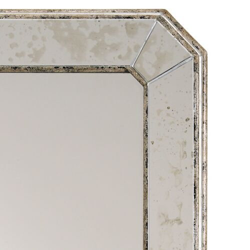 Large Antiqued Rectangular Wall Mirror, Silver 2 Large Antiqued Rectangular Wall Mirror, Silver