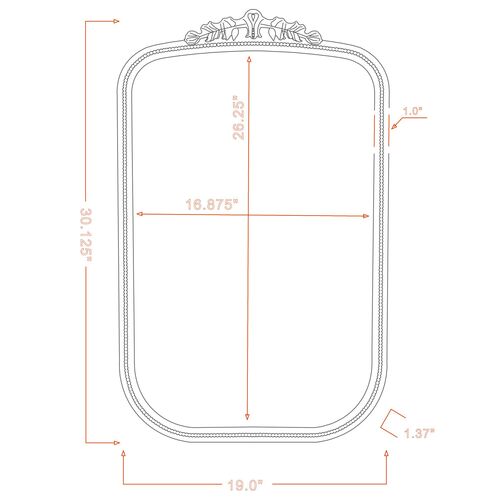 Ivy Rectangular Accent Mirror, Gold 3 Ivy Rectangular Accent Mirror, Gold