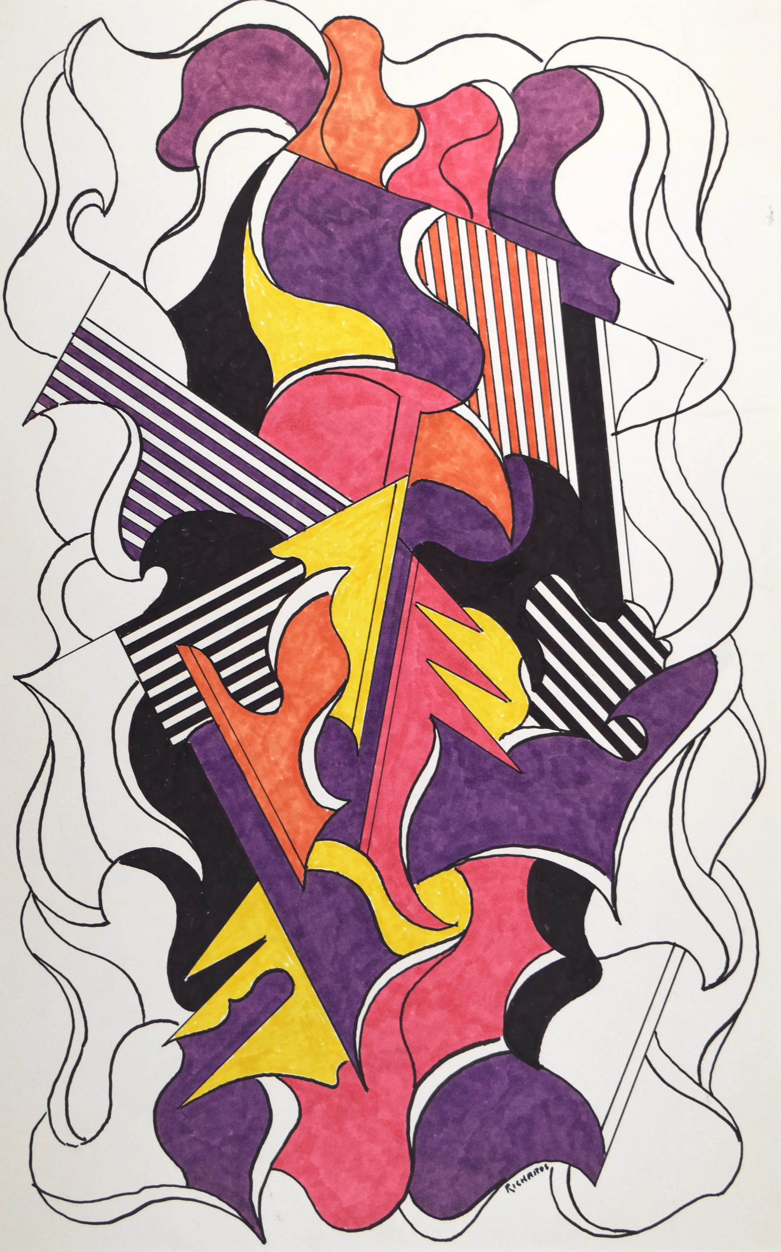 Vintage Abstract Expressionist Pen & Ink 3 Vintage Abstract Expressionist Pen & Ink