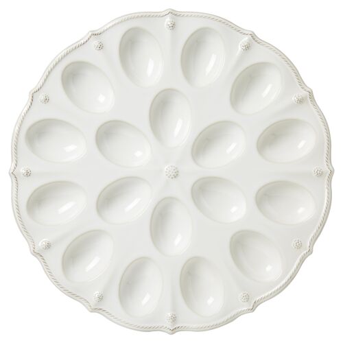 Berry & Thread Egg Platter, White 1 Berry & Thread Egg Platter, White