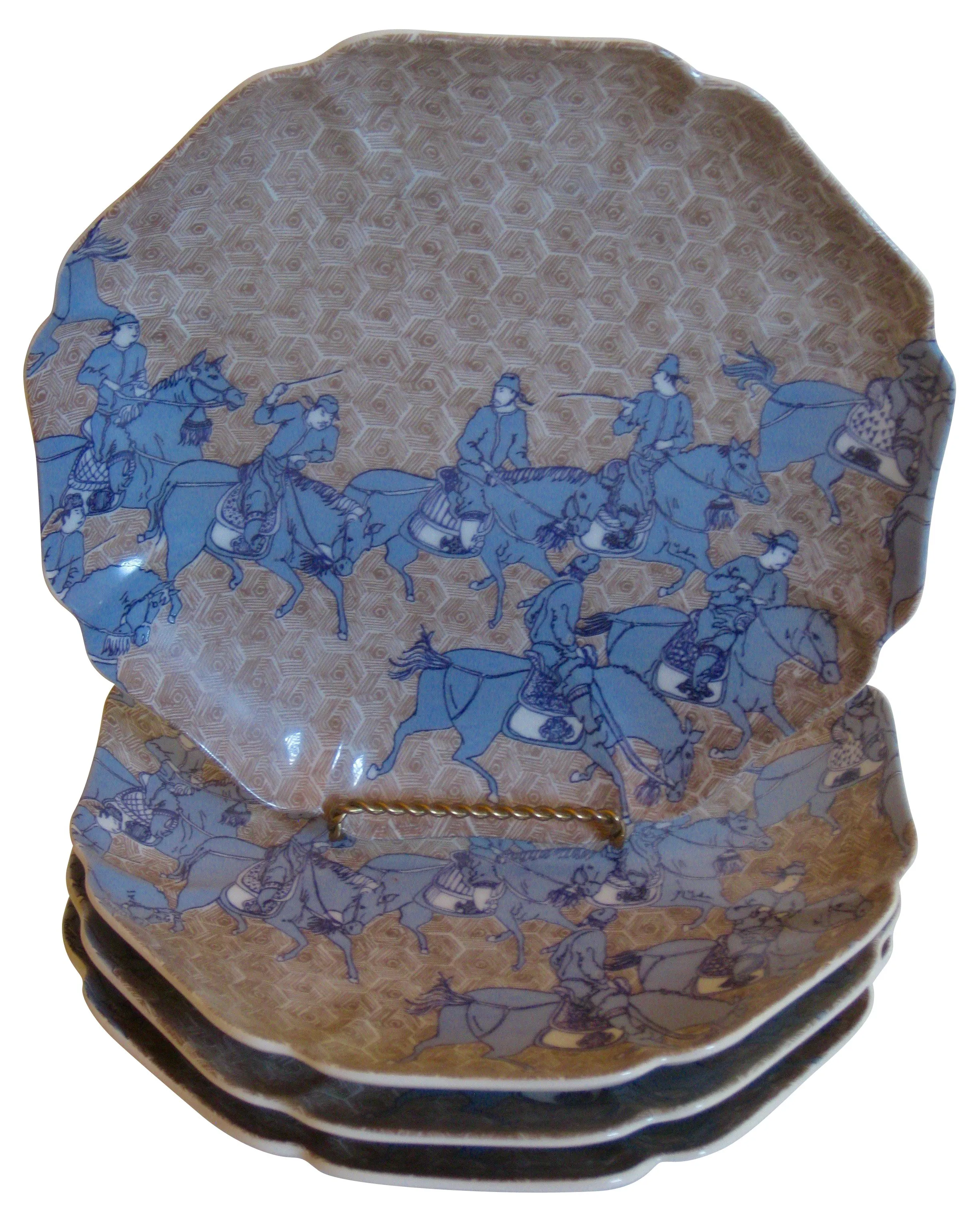 Samurai Porcelain Plates S/4 1 Samurai Porcelain Plates S/4