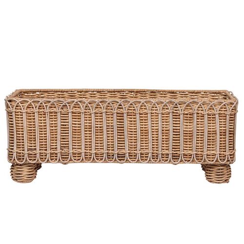Provence Rattan Rectangular Planter, Whitewash 1 Provence Rattan Rectangular Planter, Whitewash