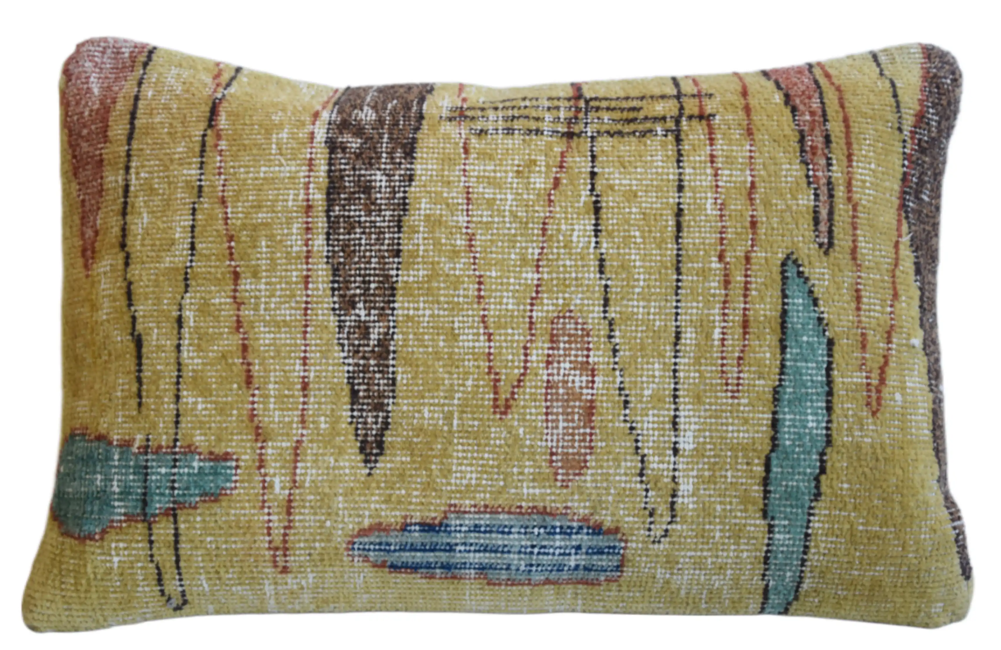 Turkish Wool Carpet Rug Pillows, Pair 6 Turkish Wool Carpet Rug Pillows, Pair