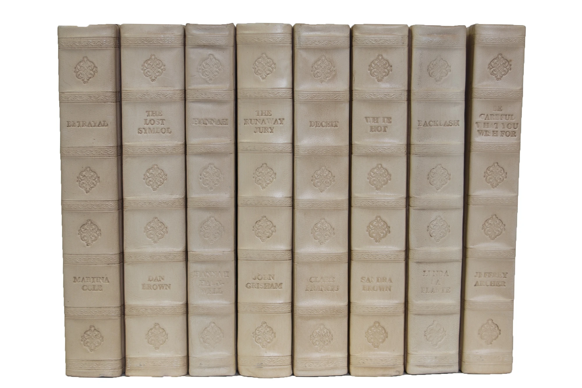 1-Foot Leather Book Bundle, Ivory 2 1-Foot Leather Book Bundle, Ivory