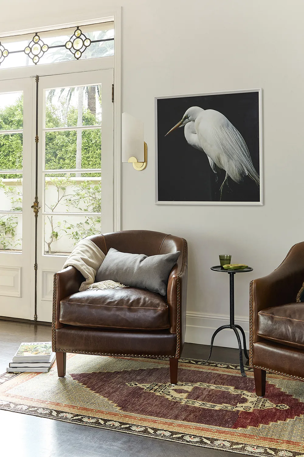 Egret Strut 3 Drinker's Side Table, Hammered Steel