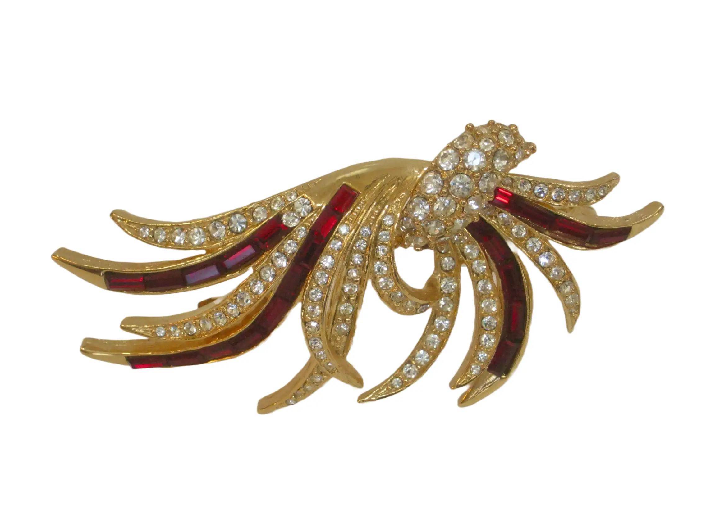Givenchy Ruby Flame Crystal Brooch 1 Givenchy Ruby Flame Crystal Brooch