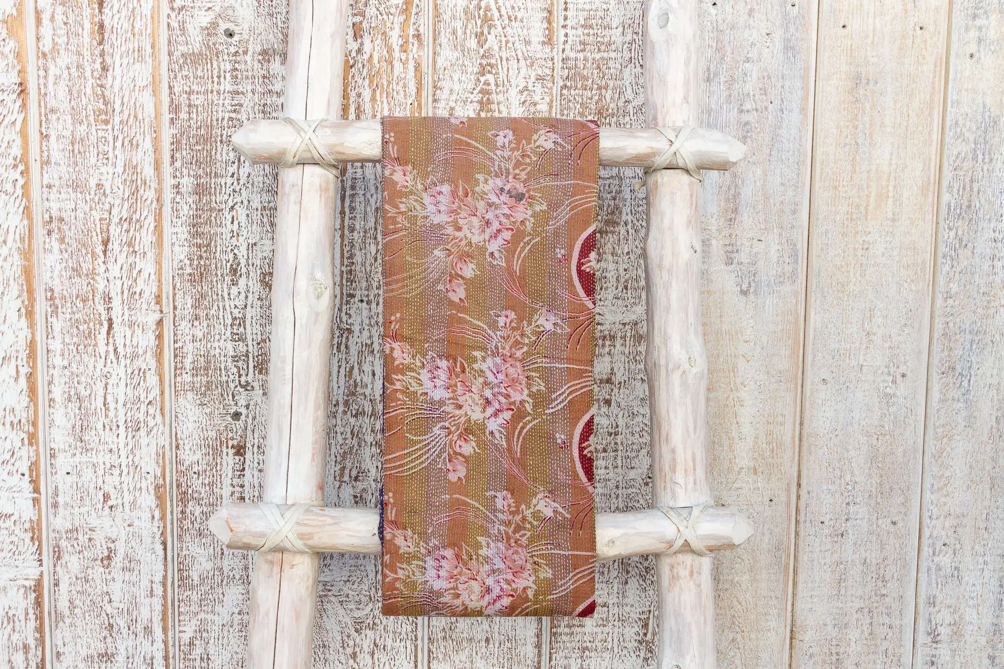 Floral Silk Kantha Throw 2 Floral Silk Kantha Throw
