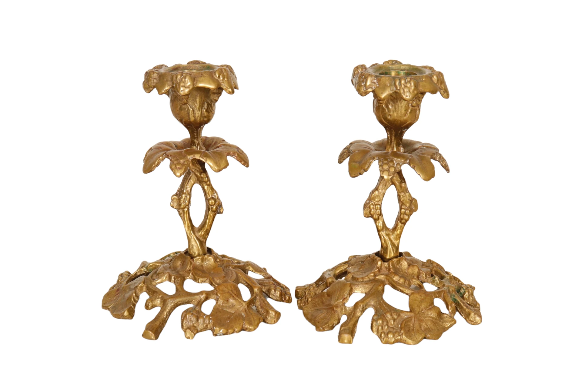 Glo-mar Grape & Vine Candlesticks - Pair 1 Glo-mar Grape & Vine Candlesticks - Pair