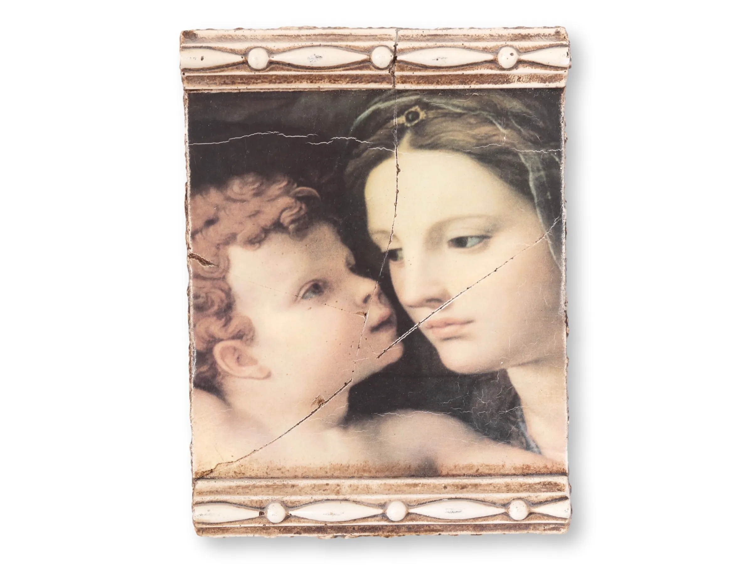 Sid Dickens Memory Block, Red Peony Tile 1 Madonna & Child Sid Dickens Memory Block