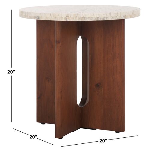 Junia Travertine Accent Table 7 Junia Travertine Accent Table