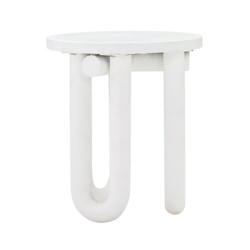 Levi Concrete Side Table, White 4 Levi Concrete Side Table, White