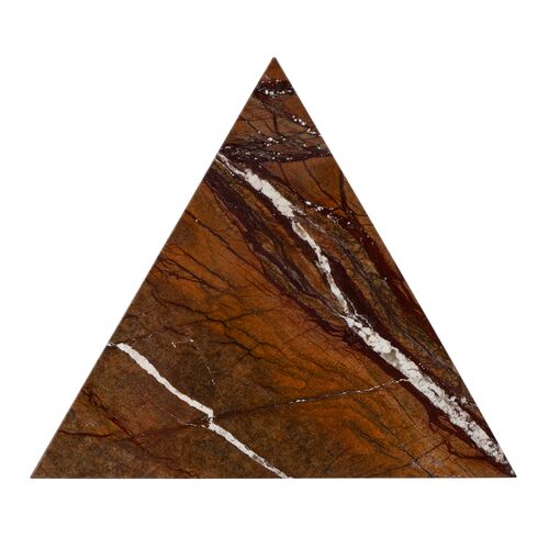 Maren Triangular Marble Side Table, Brown 5 Maren Triangular Marble Side Table, Brown