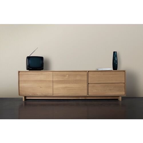 Wave Media Console, Oak 3 Wave Media Console, Oak