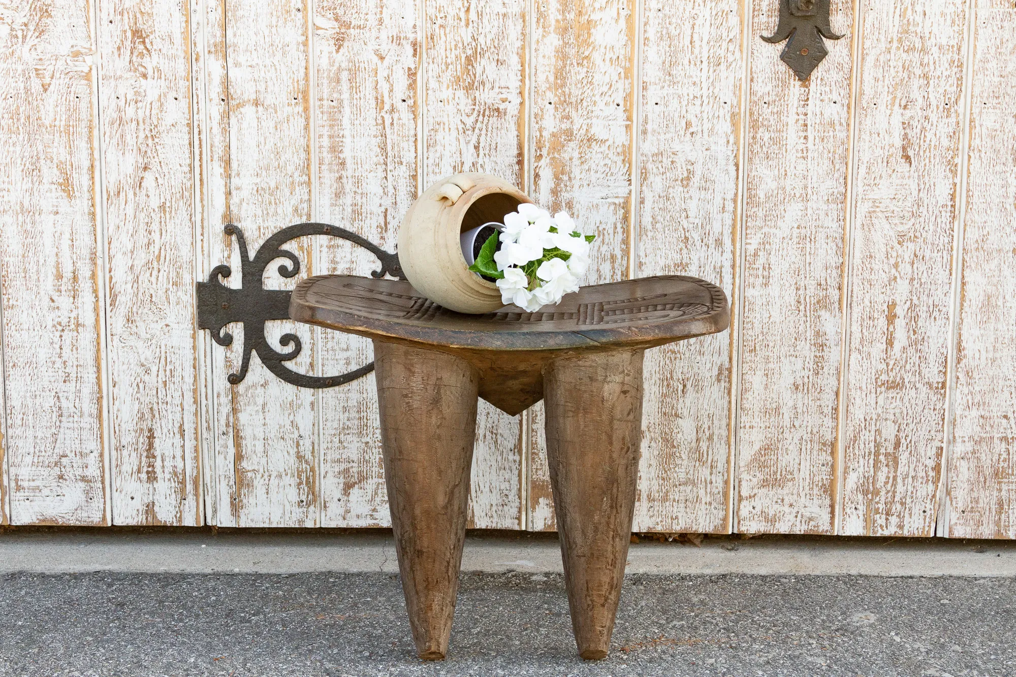 African Geometric Senufo Side Table 2 African Geometric Senufo Side Table